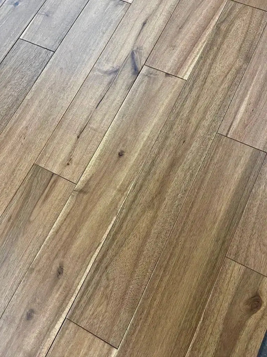 AF151 Asian Walnut Almond Joy 3/4 x 5" Wire Brushed Solid Wood *SAMPLE* AF Floors