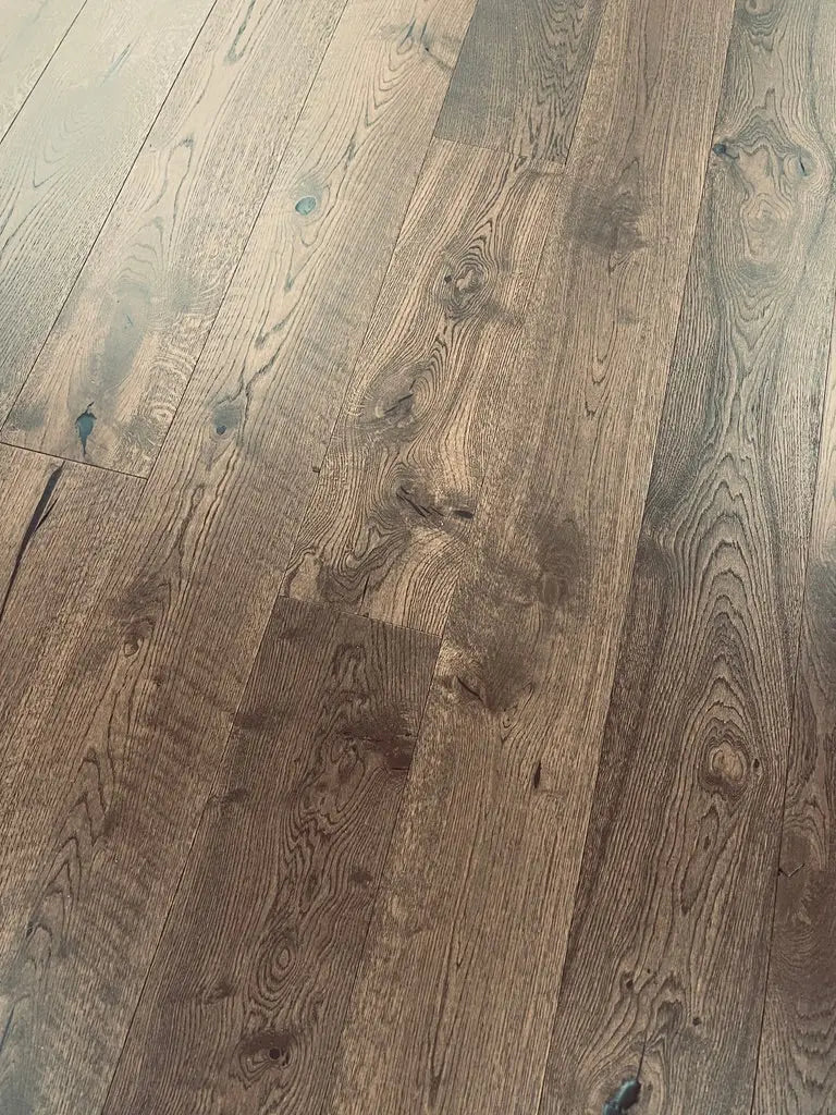 AF185 Smolder Grain Oak 1/2" Wire Brushed Engineered Wood - Call for BEST price