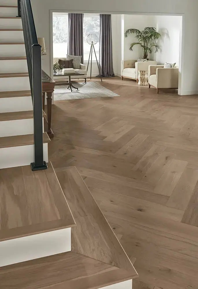 HPLS37SNWF1 Mannington Park City Herringbone Snowcap 1/2 x 7 1/2" Handcrafted Engineered Hardwood Floor - Call for BEST Price (Copy) Mannington