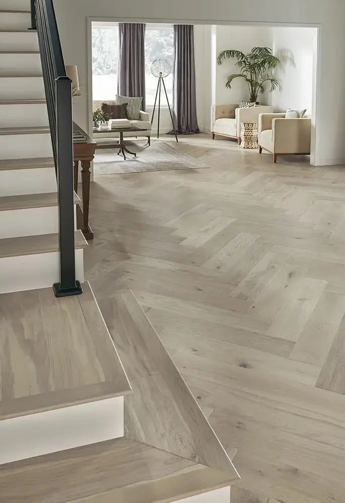 HPLS37WINF1 Mannington Park City Herringbone Wintry 1/2 x 7 1/2" Handcrafted Engineered Hardwood Floor - Call for BEST Price Mannington