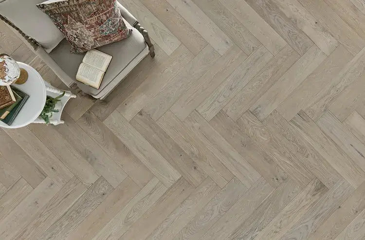 HPLS37WINF1 Mannington Park City Herringbone Wintry 1/2 x 7 1/2" Handcrafted Engineered Hardwood Floor - Call for BEST Price Mannington