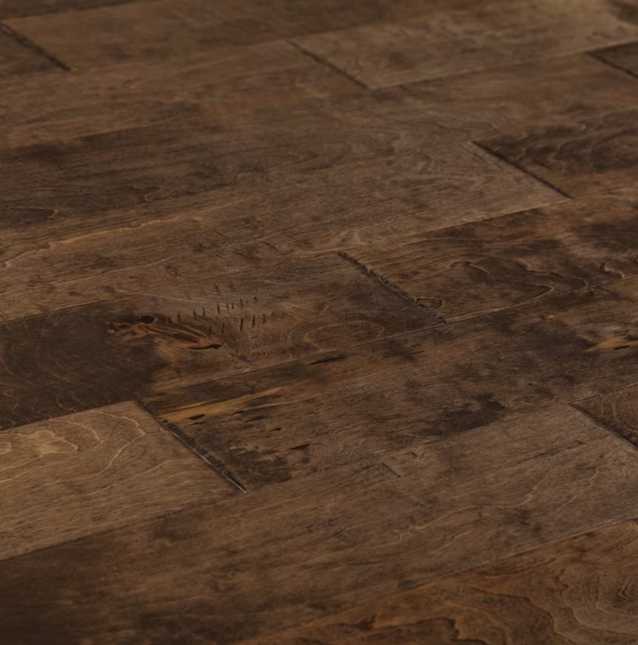 NF003 Birch Casper 3/8 x 5" Hand Scraped Engineered Hardwood Flooring Elk Mountain