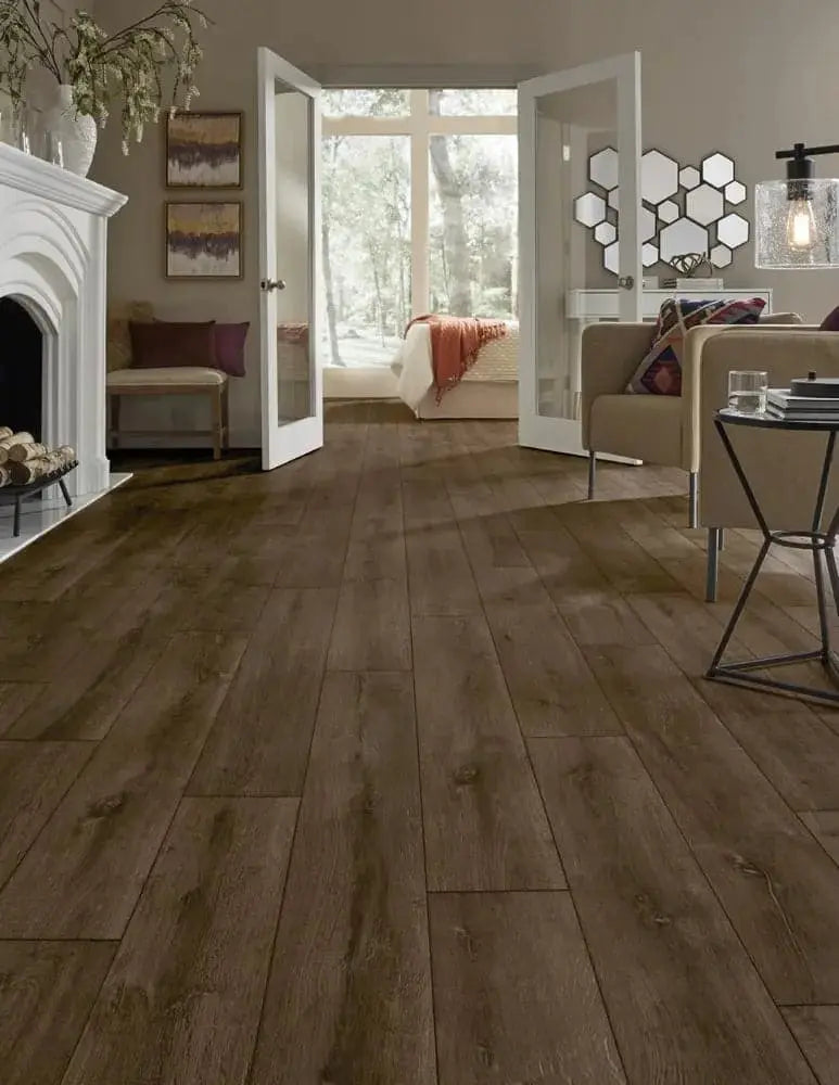 Sample of Mannington Restoration Blacksmith Oak Rust Laminate Flooring 28301