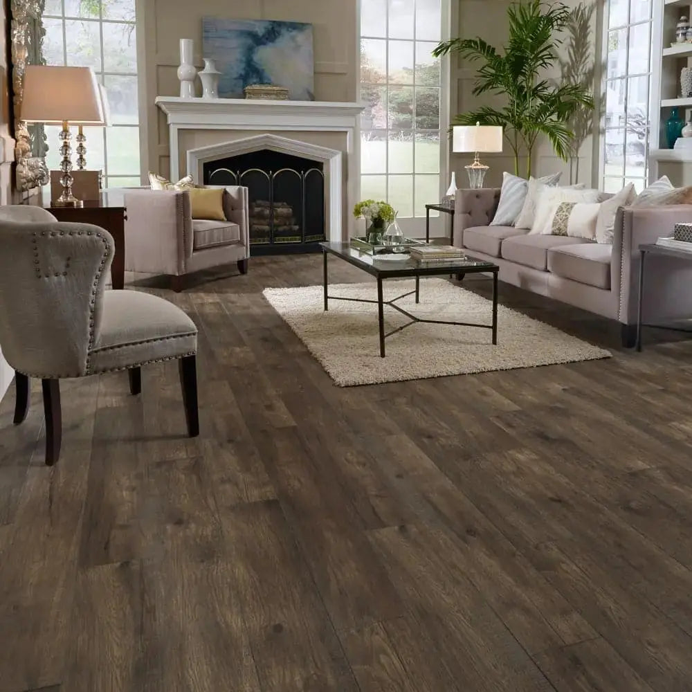 Sample of Mannington Restoration Hillside Hickory Coal Laminate Flooring 28212 - Call for BEST Price