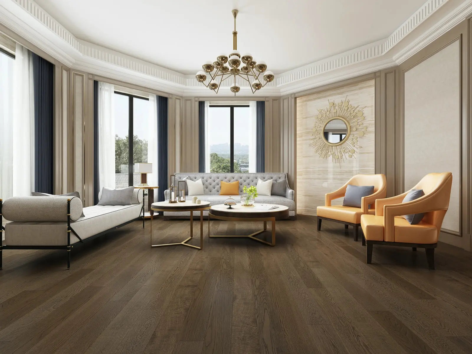 MSW53 Oak Portobella 3/8 x 5" Wire Scraped Engineered Hardwood Flooring (33.08 sf/ctn) - Call for BEST Price MW floors