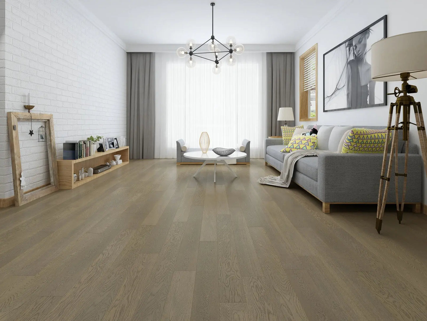 MSW54 Oak Stella 3/8 x 5" Wire Scraped Engineered Hardwood Flooring (33.08 sf/ctn) - Call for BEST Price MW floors