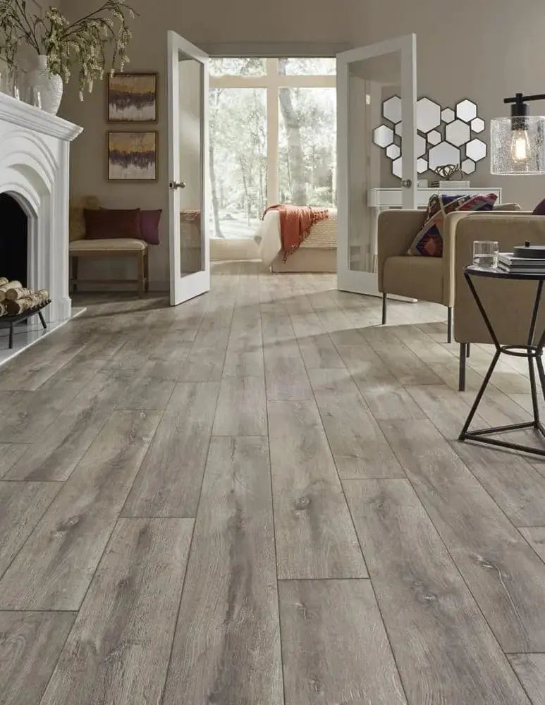 Sample of Mannington Restoration Blacksmith Oak Steam Laminate Flooring 28300 (21.22 sf/ctn)