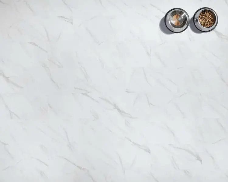 Adura Legacy White with Gray Vinyl Tile Flooring Mannington