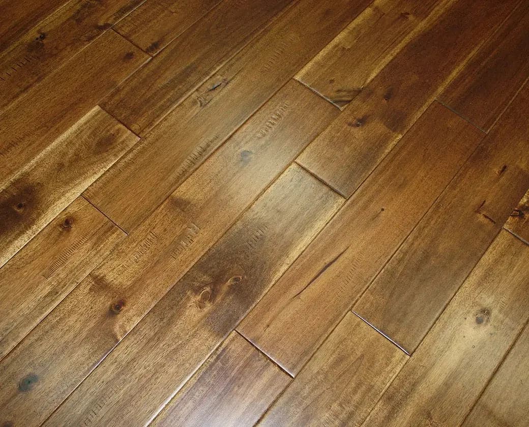 Asian Walnut Chestnut 3/4 x 5" Hand Scraped Solid Hardwood Flooring - 28.37 sqft/ctn Elk Mountain