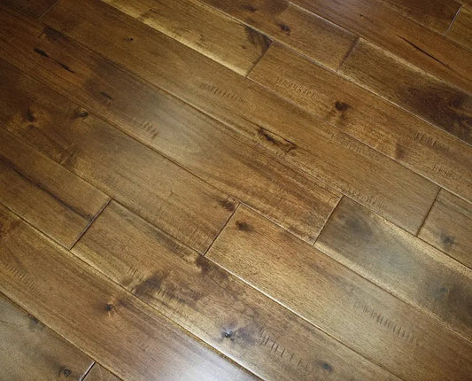 Asian Walnut Chestnut 3/4 x 5" Hand Scraped Solid Hardwood Flooring - 28.37 sqft/ctn Elk Mountain