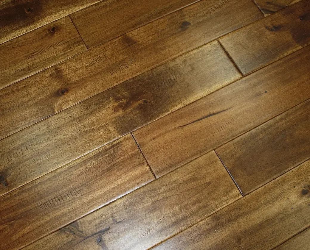 Asian Walnut Chestnut 3/4 x 5" Hand Scraped Solid Hardwood Flooring - 28.37 sqft/ctn Elk Mountain