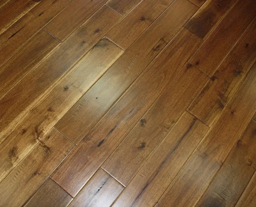 Asian Walnut Chestnut 3/4 x 5" Hand Scraped Solid Hardwood Flooring - 28.37 sqft/ctn Elk Mountain