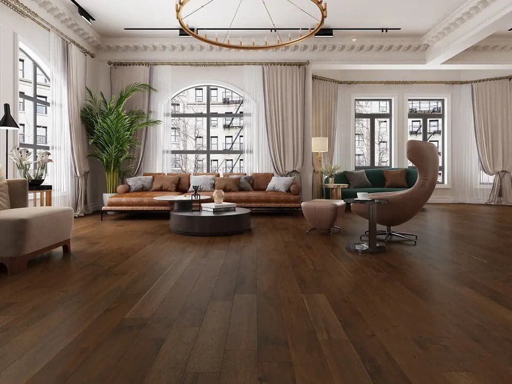 Asian Walnut Classic 3/4 x 5" Hand Scraped Solid Hardwood Flooring - 24.22 sqft/ctn Elk Mountain