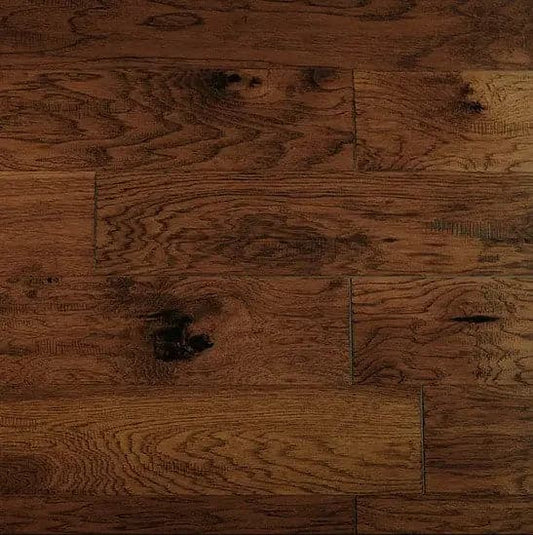 Hickory Leather Horsewhip 1/2 x 6-1/2" Hand Scraped Engineered Hardwood Flooring - 26 sqft/ctn Elk Mountain