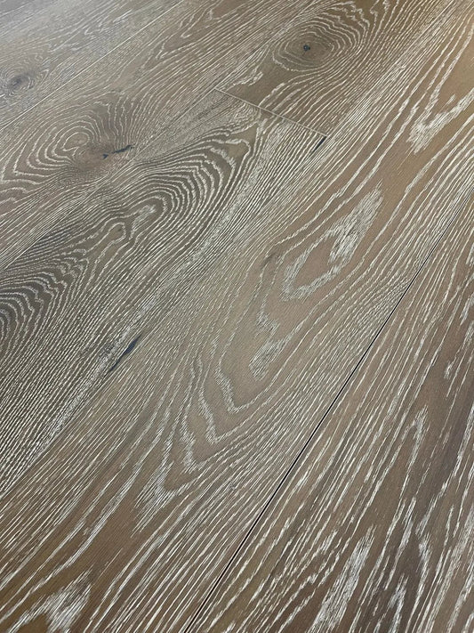 Oak Coffee 1/2 x 7-1/2" Wire Brushed Engineered Hardwood Flooring - 31.09 sqft/ctn Elk Mountain
