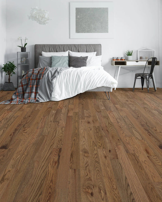 Red Oak Golden 3/4 x 3-1/4" Solid Wire Brushed - 27 sqft/ctn Elk Mountain