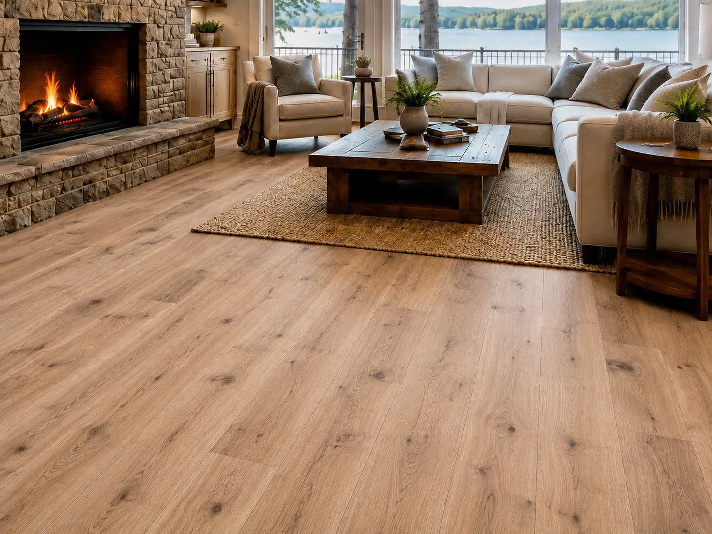 AAF160 Hickory Natural 1/2" Hand Scraped Engineered Wood Flooring 31.09 sf/ctn