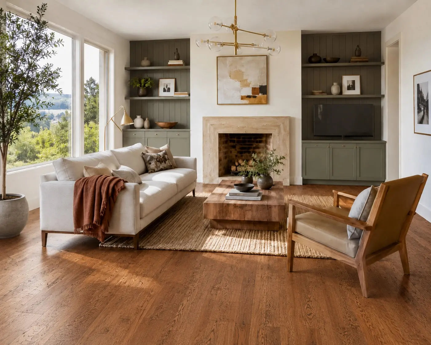 AAF164 Hickory Bandit 1/2" Hand Scraped Engineered Wood Flooring 31.09 sf/ctn