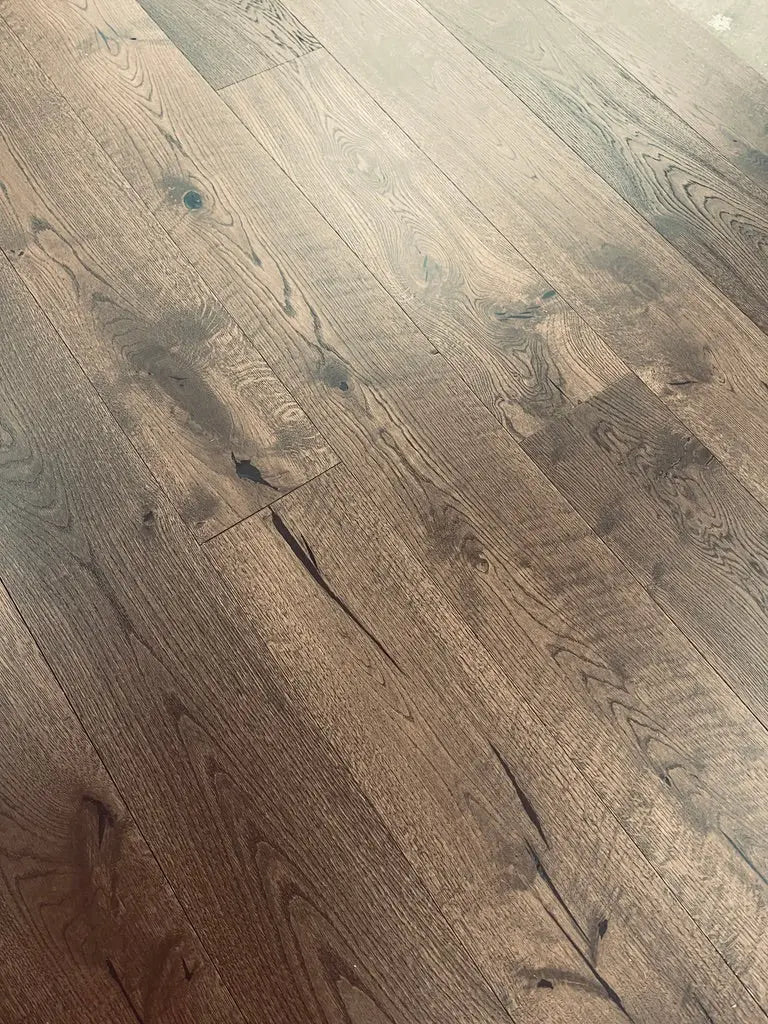 AF185 Smolder Grain Oak 1/2" Wire Brushed Engineered Wood - Call for BEST price
