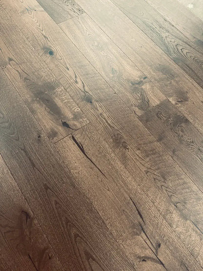 AF185 Smolder Grain Oak 1/2" Wire Brushed Engineered Wood - Call for BEST price