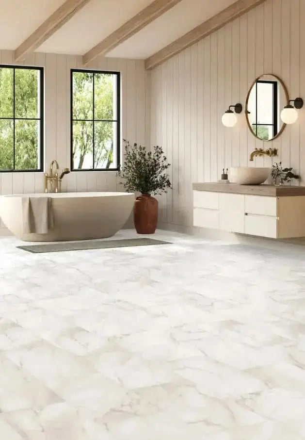 APR105 Adura PRO Loose Lay Calacatta Ivory 4.5mm x 12 x 24" Vinyl Tile Flooring (24 sf/ctn) Mannington