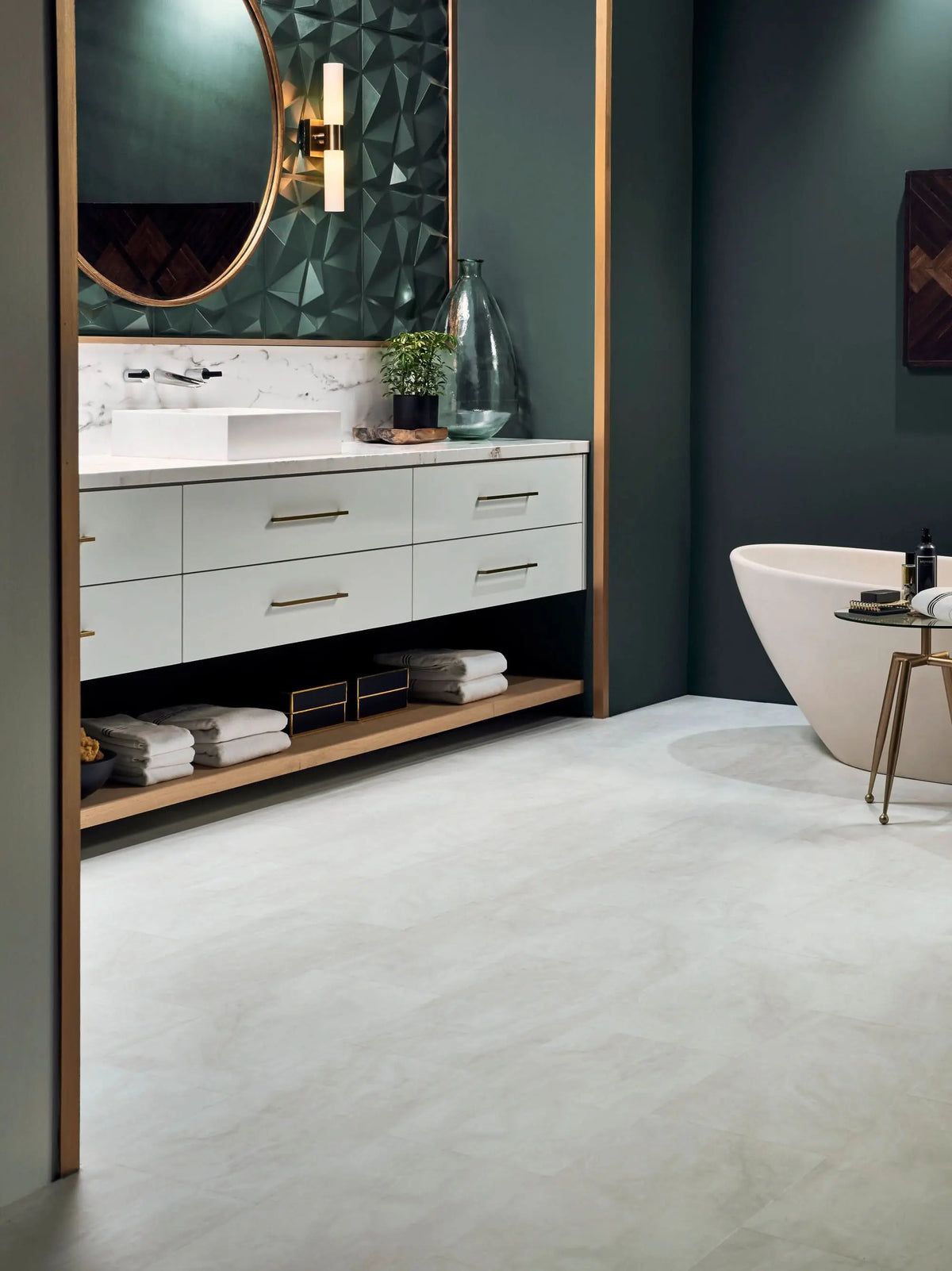 FXR430 Adura Flex Vienna Alabaster 2.5mm x 12" x 24" Vinyl Tile Flooring 36 sf/ctn