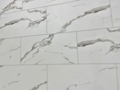 LT000 Calacatta White Luxury Tile 6mm x 12" x 24" Waterproof Rigid SPC Click Tile (24.03sf/ctn) LT Floors