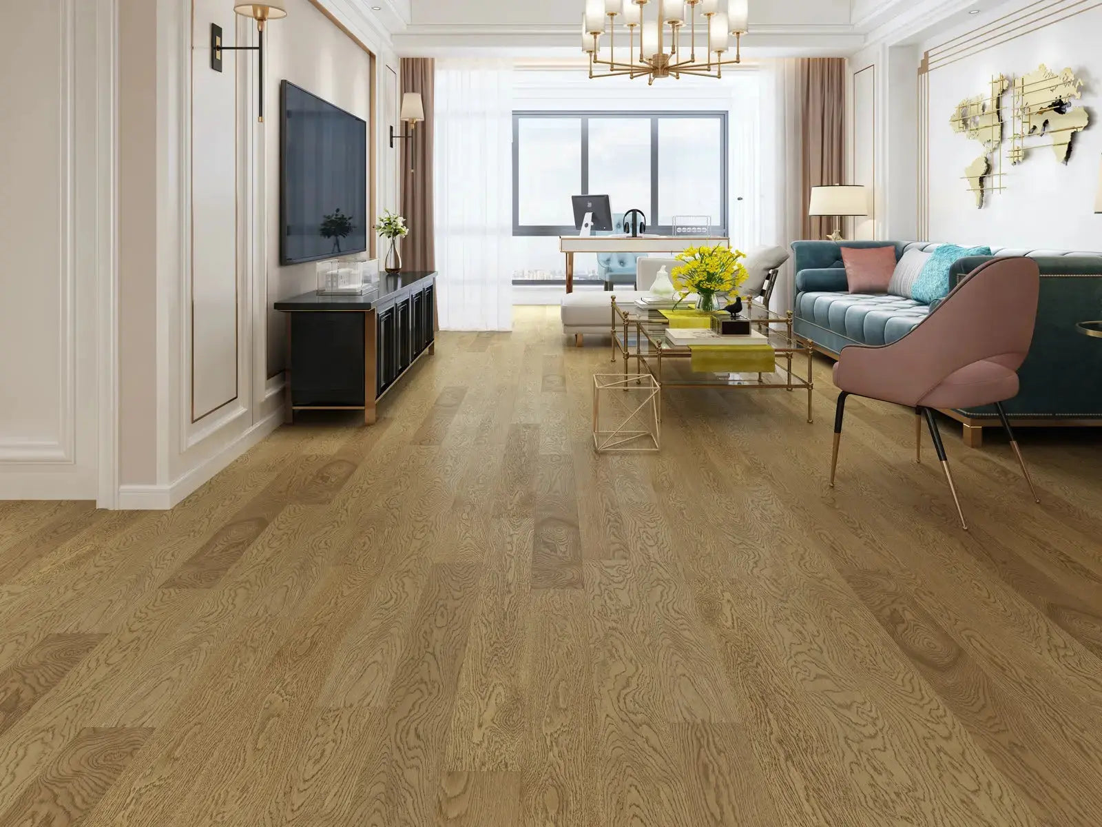 MSW49 Oak Champion 3/8 x 5" Wire Brushed Engineered Hardwood Flooring (33.08 sf/ctn) - Call for BEST Price MW floors