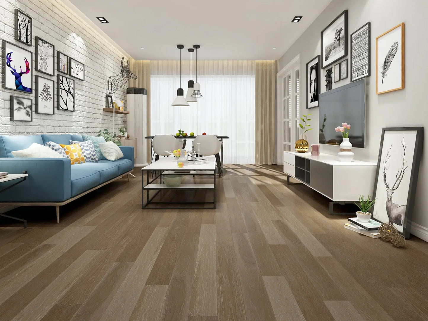 MSW52 Oak Jackson 3/8 x 5" Wire Scraped Engineered Hardwood Flooring (33.08 sf/ctn) - Call for BEST Price MW floors