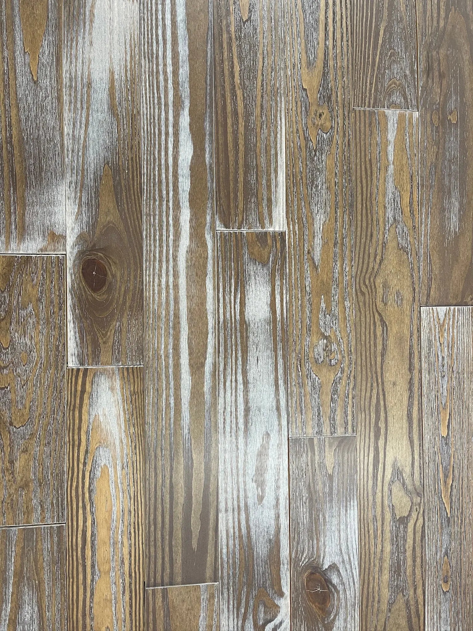 AT008 Pine Frost 3/4 x 5-1/8" Wire Brushed Solid Hardwood - Call/text for current price/stock! AT BEAS