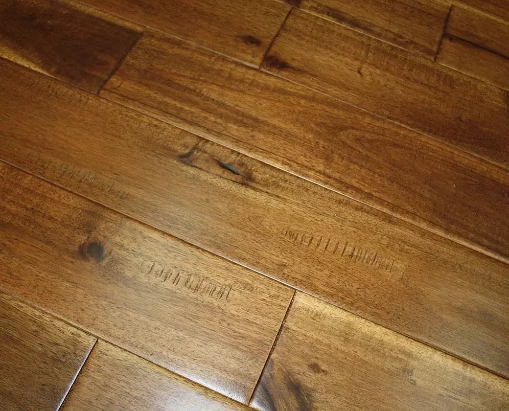 Asian Walnut Chestnut 3/4 x 5" Hand Scraped Solid Hardwood Flooring - 28.37 sqft/ctn Elk Mountain