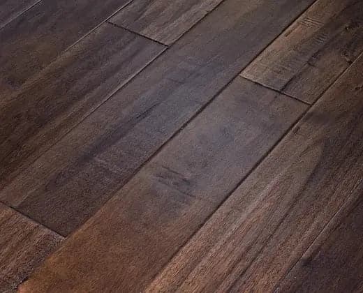 Asian Walnut Rich Earth 9/16 x 6-1/2" Hand Scraped Engineered Hardwood Flooring - 27 sqft/ctn Elk Mountain