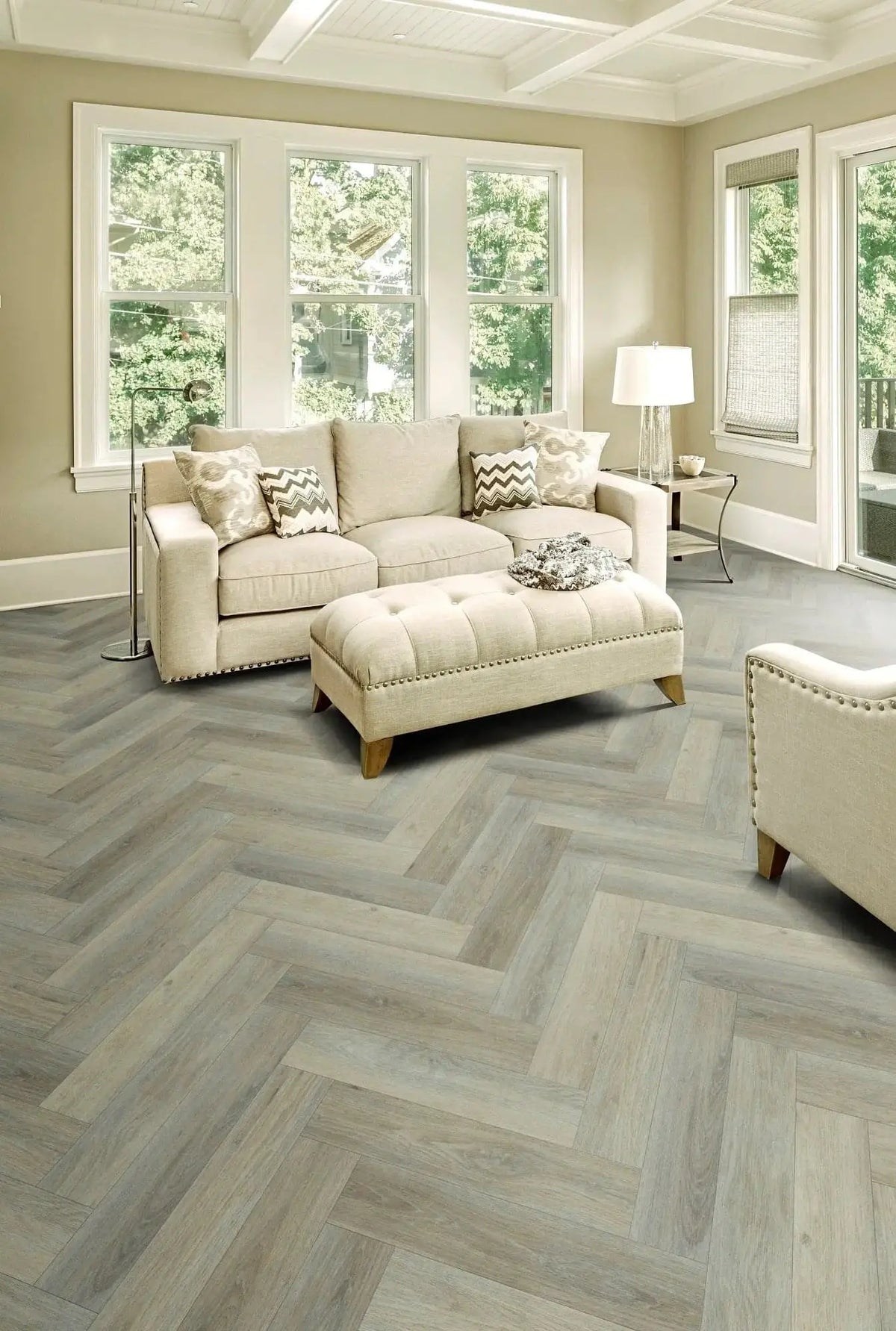 SUPERCore Xtreme Oyster Herringbone 6mm x 5 x 12" Waterproof Rigid Plank Flooring 25.42sf/ctn supercorefloors