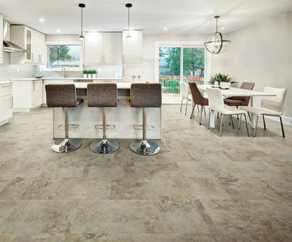 SUPERCore Mocha Travertine Waterproof Rigid Tile Flooring supercorefloors