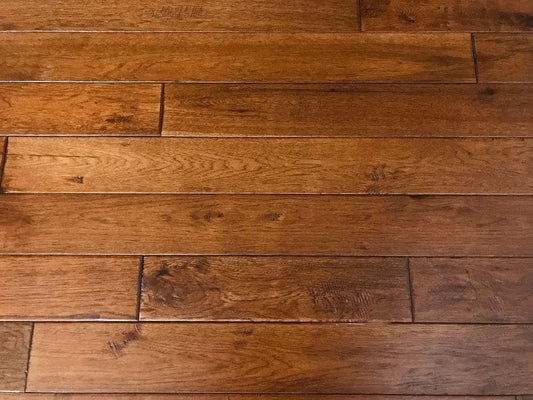 Sawmill Hickory Copperhead 3/4 x 4-3/4" Wire Brushed Solid Hardwood Flooring - 23 sqft/ctn Elk Mountain
