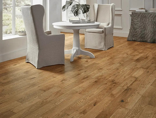 White Oak Roosevelt 3/4 x 5" Wire Brushed Solid Hardwood Flooring - 22.6 sqft/ctn Elk Mountain
